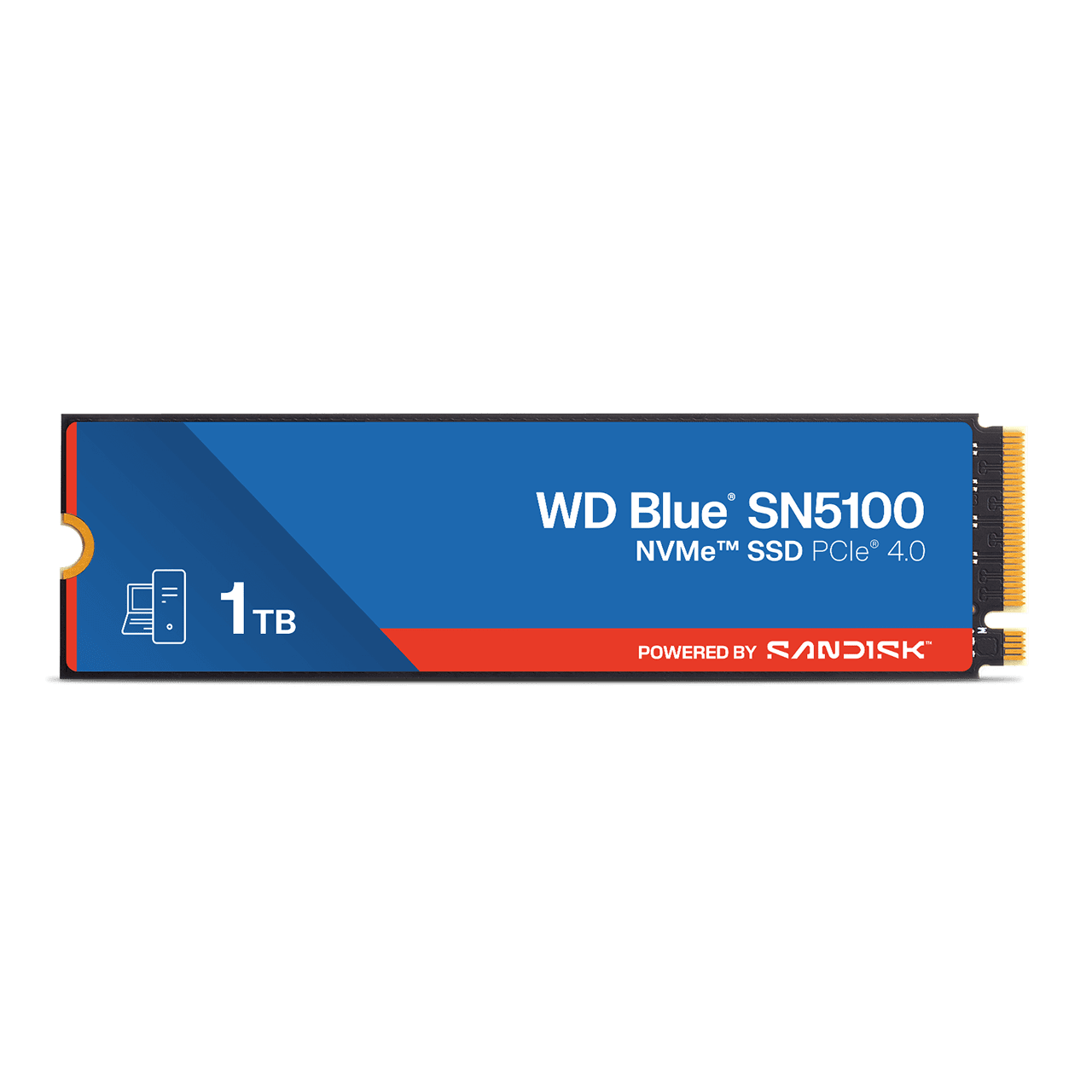 WD Blue SN5100 SSD NVMe 1TB WDS100T5B0E vista frontal oficial