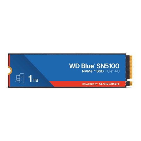 WD Blue SN5100 SSD NVMe 1TB WDS100T5B0E vista frontal oficial