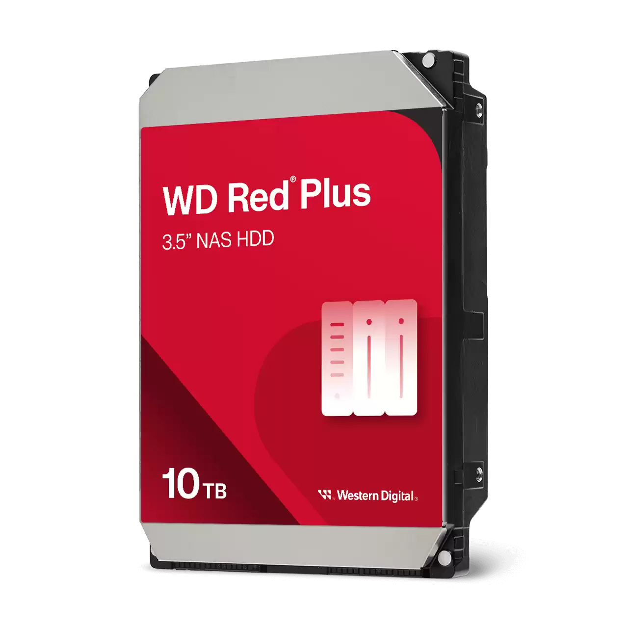 WD Red Plus WD100EFGX – Disco duro interno 10 TB 3.5″ SATA III 6 Gb/s, 7200 RPM, 256 MB caché, optimizado para NAS con tecnología NASware, funcionamiento 24/7, alta fiabilidad y eficiencia energética