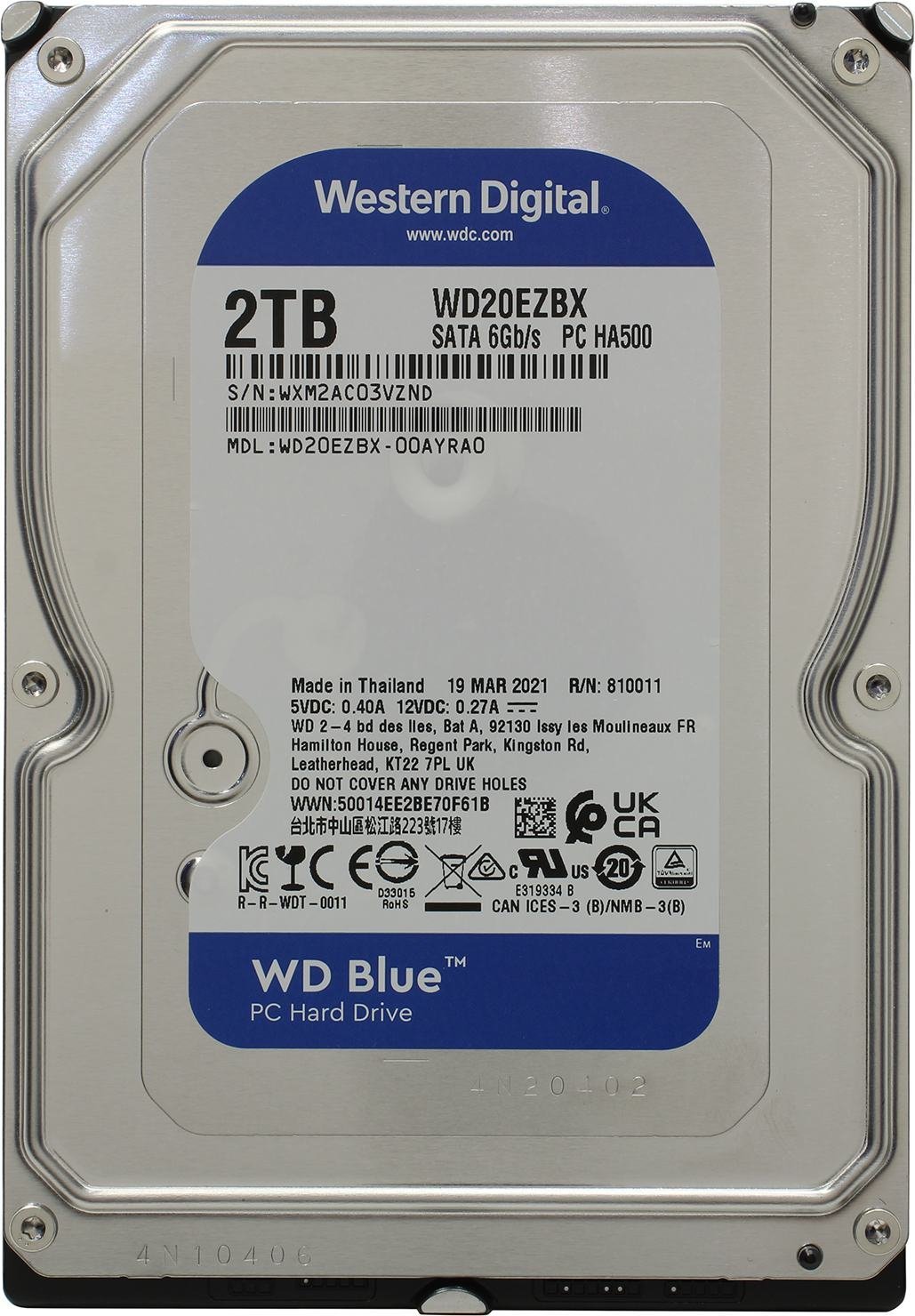 Disco duro Western Digital WD Blue 2TB WD20EZBX