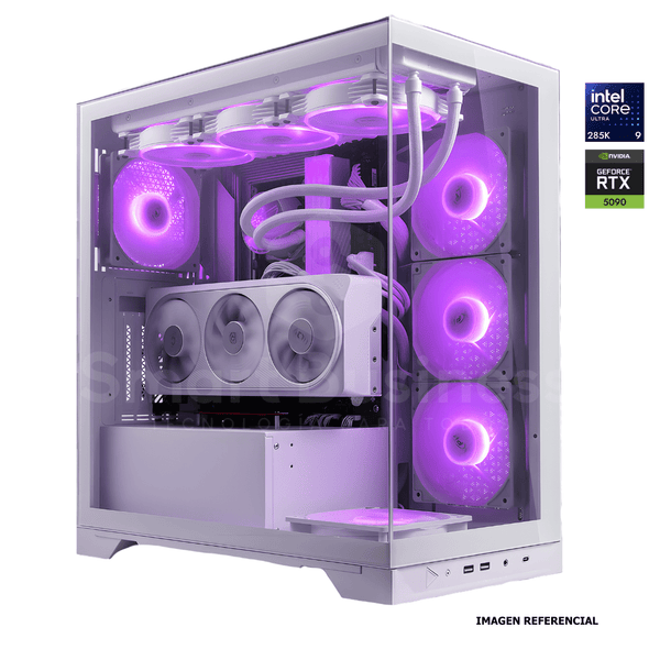 Workstation profesional · Intel ULTRA 9 285K · Chipset Z890 · RTX 5090 32GB · 128GB (4X32GB) DDR5 CL32/6400MHZ · 2TB NVMe M.2 · Fuente 1000W 80+ GOLD · AIO 360mm WHITE PCW0726 - SMART BUSINESS