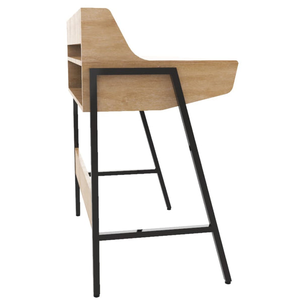 ESCRITORIO XTECH XTF-CD184 – PARA PC O LAPTOP, CON GAVETAS, MADERA HAYA Y MARCO DE ACERO NEGRO, 48X77X89 CM
