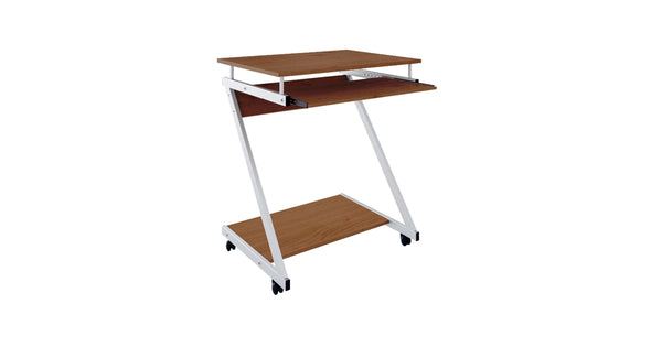 ESCRITORIO XTECH XTF-CD193 – DISEÑO EN Z, PARA PC/LAPTOP, COLOR MARRÓN, 60X48X75 CM, RUEDAS Y BANDEJA PARA TECLADO