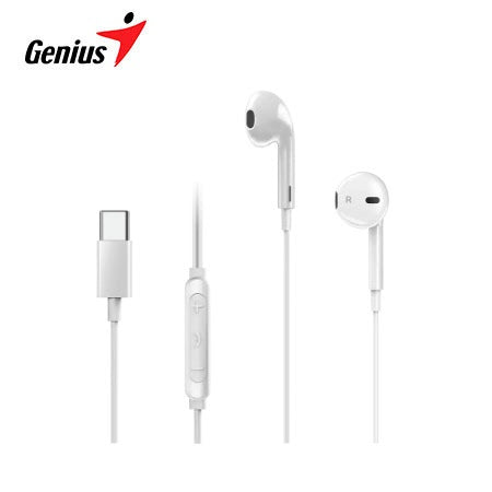 GENIUS HS-M365 INTRAURICULARES CON MICRÓFONO Y CONTROL EN LÍNEA USB-C COLOR BLANCO