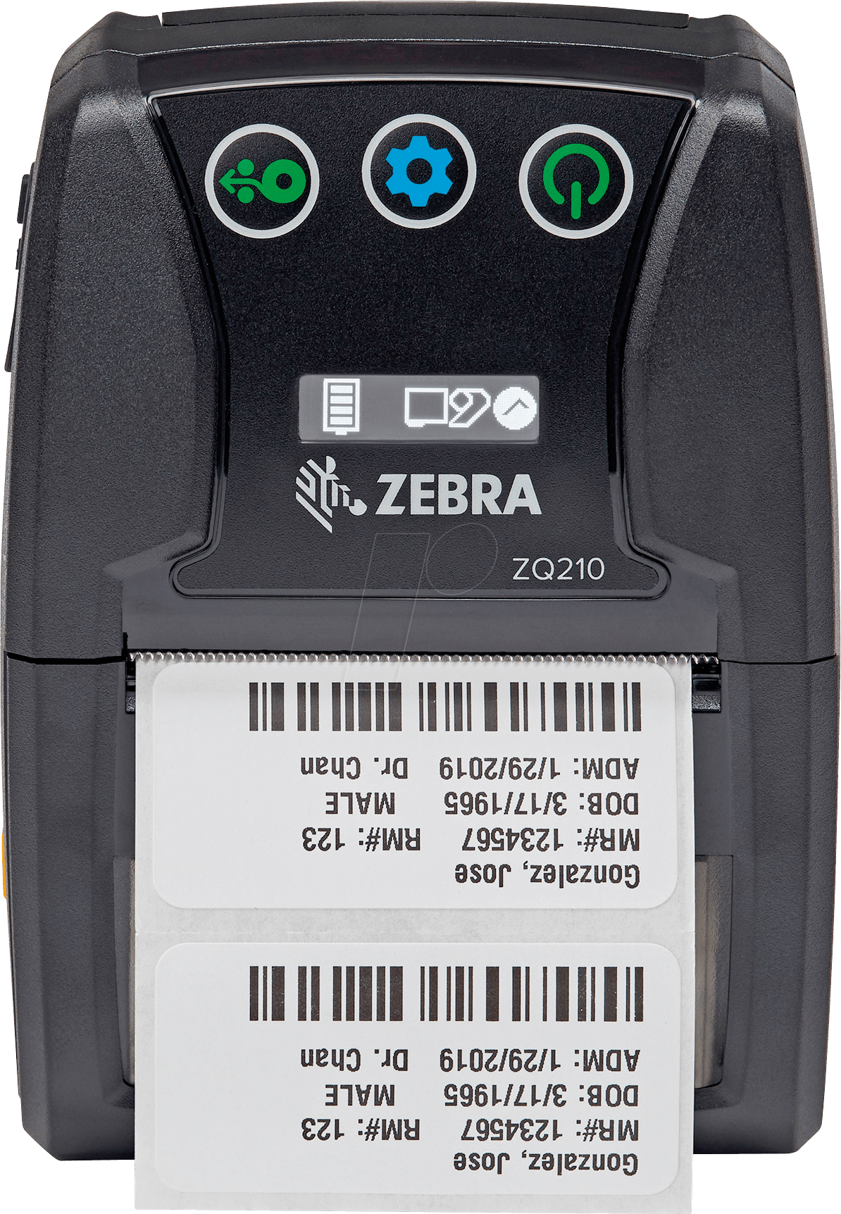 Zebra ZQ210 impresora portátil térmica ZQ21-A0E01KL-00 vista frontal