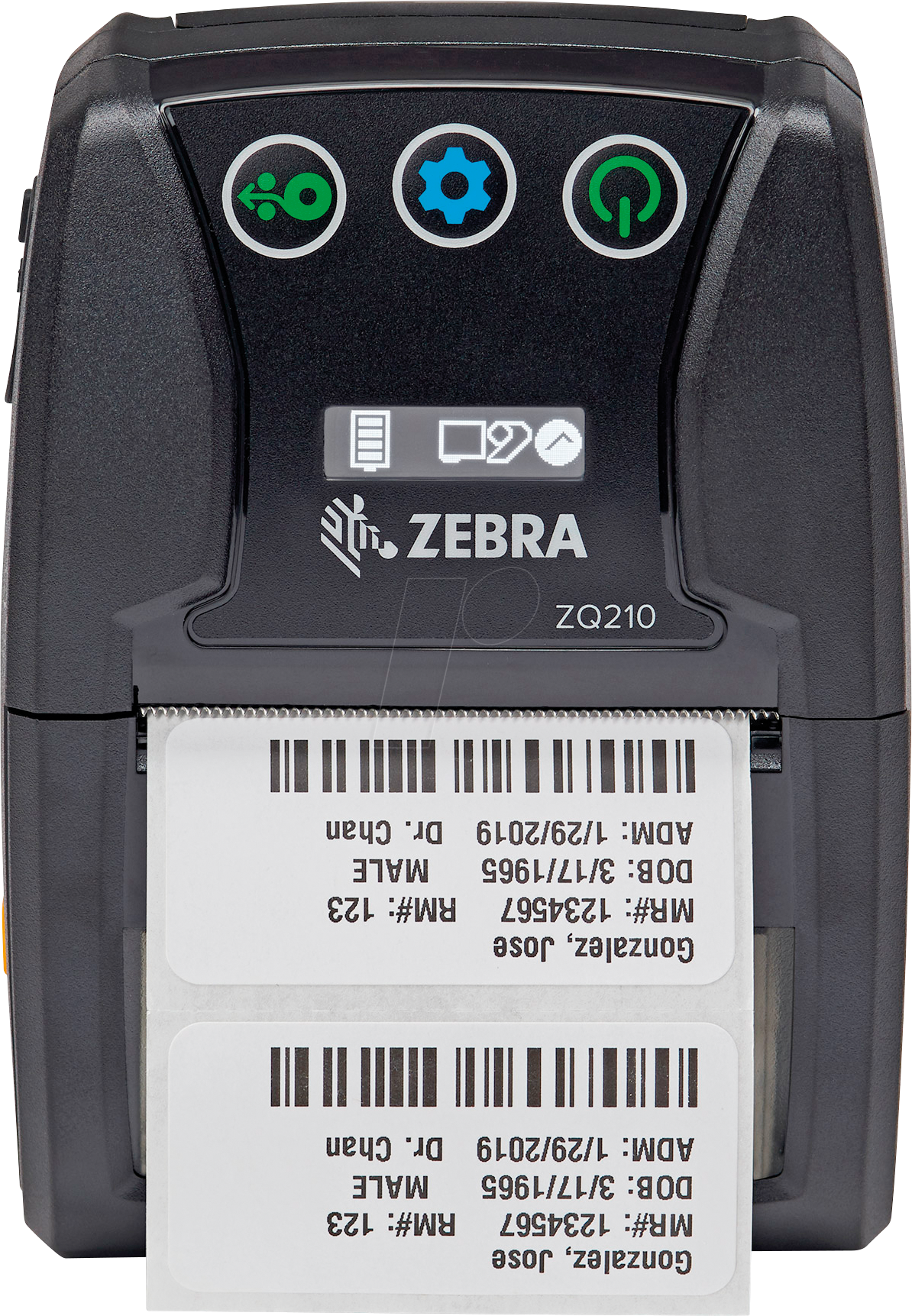 Zebra ZQ210 impresora portátil térmica ZQ21-A0E01KL-00 vista frontal
