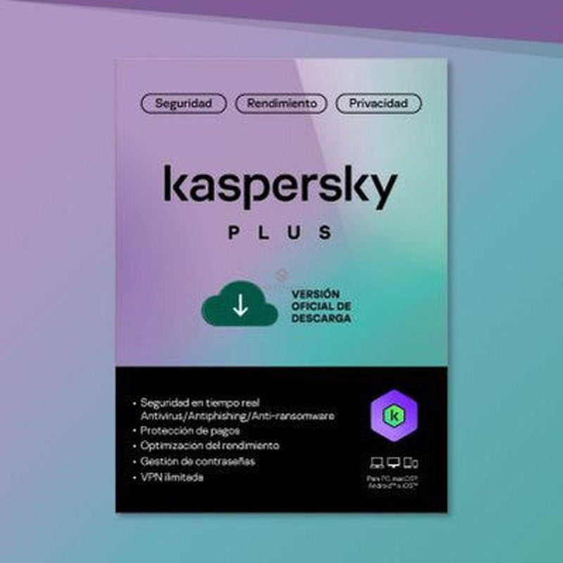 Kaspersky Licencia Antivirus Plus, 5 Dispositivos, 3 Cuentas, 2 Años, Digital KL1042DDEDS