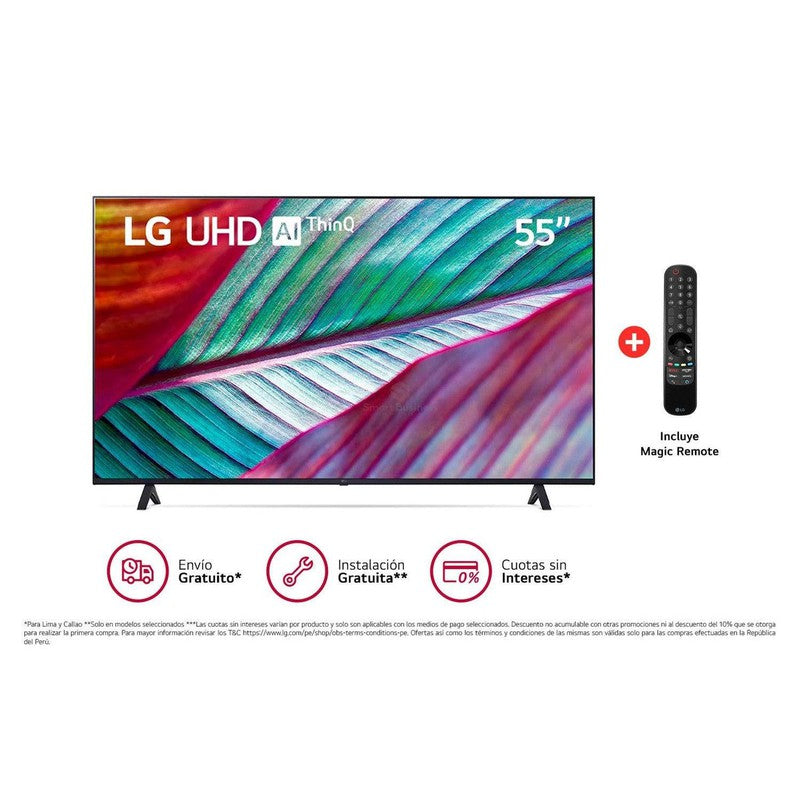 TELEVISION LED LG 75 PLG SMART TV, UHD 3840 2160P, WEB OS SMART TV 6.0, ACTIVE HDR, HDR 10, 3 HDMI, 1 USB. 75UR871C 75UR871C