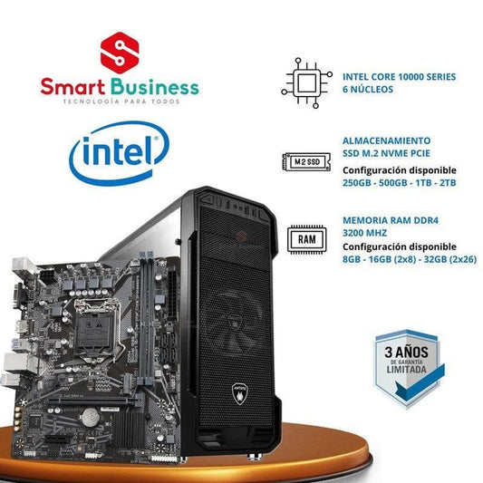 Computadora Intel Core I5-10 Gen, 8Gb (1X8) - 250Gb M.2 Nvme - SMART BUSINESS