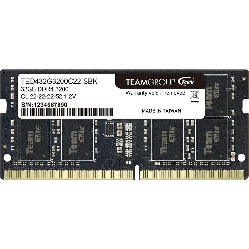 TED432G3200C22-S01, MEMORIA TEAMGROUP SO-DIMM ELITE 32GB DDR4-3200MHZ, CL22, 1.2V, TEAMGROUP, SMART BUSINESS