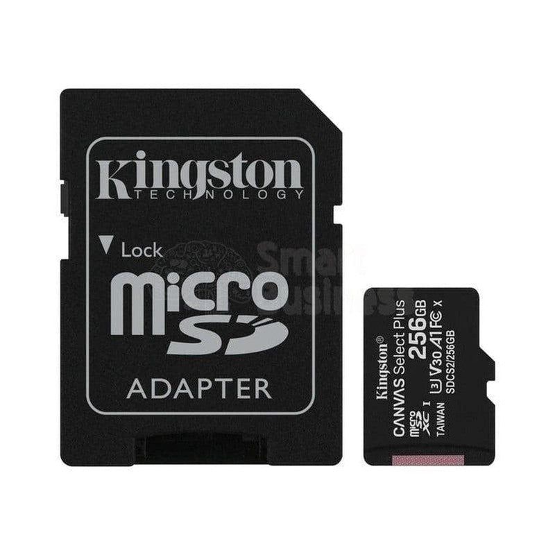 Memoria Micro Sd Kingston 256Gb Canvas C/ Card Adaptador, Tarjeta Sd, Para Pc, Laptop, Dispositivos Moviles, Camaras Fotografica (Sdcs2/256Gb) - SMART BUSINESS