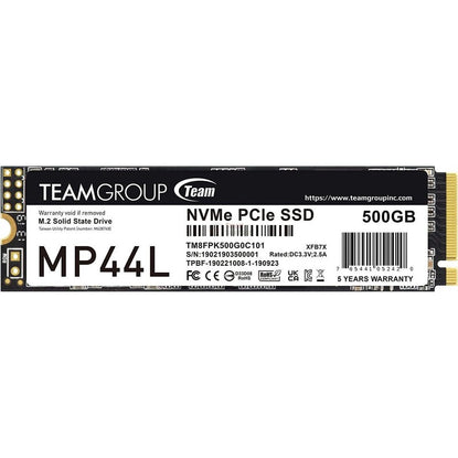 TEAMGROUP MP44L 500GB SLC CACHÉ NVME 1.4 PCIE GEN 4X4 M.2 2280 LAPTOP Y SSD DE ESCRITORIO (R/W VELOCIDAD DE HASTA 5,000/3,700MB/S) TM8FPK500G0C101 TM8FPK500G0C101