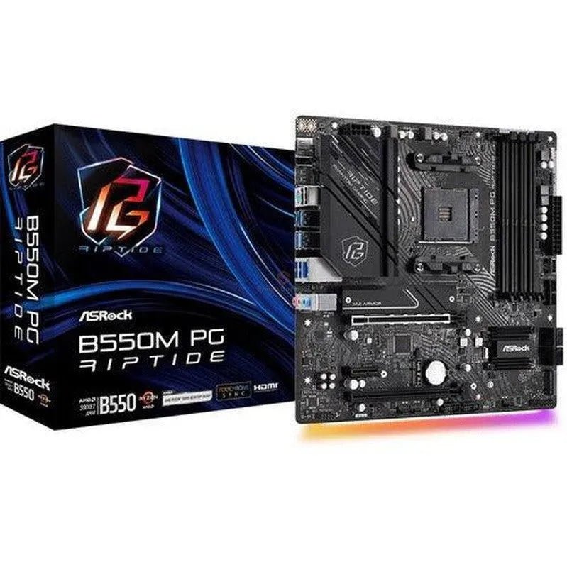 Asrock Placa Base De Computador De Escritorio Asrock B550M Pg Riptide - Amd B550 Conjunto De Circuitos Integrados - Socket Am4 - Micro Atx - 128Gb Ddr4 Sdram - 4 X Memory Slots - Hdmi - Displayport - SMART BUSINESS