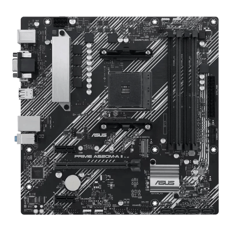 Placa Base ASUS Micro ATX PRIME A520M-A II CSM, Socket AM4, Chipset AMD A520, HDMI, Soporte DDR4 128GB para Procesadores AMD Ryzen - SMART BUSINESS