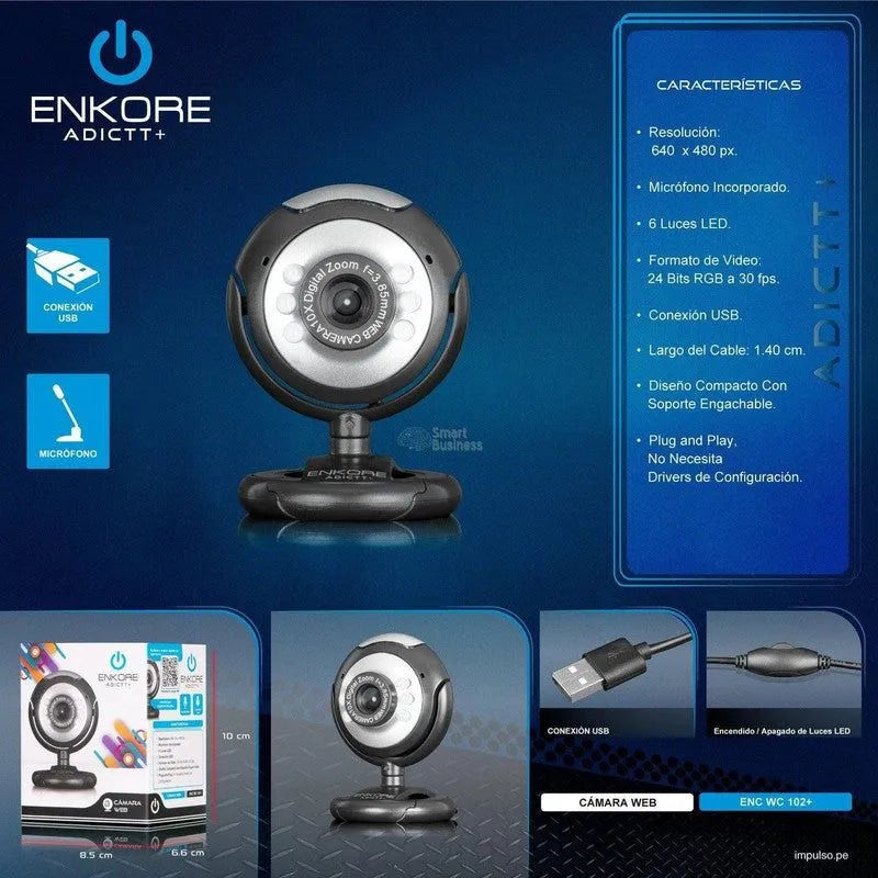 Camara Web Adictt Enc Wc102+ 640X480 Enkore - SMART BUSINESS