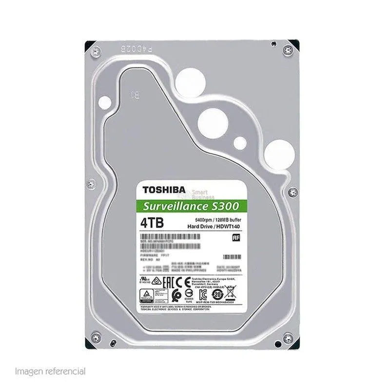 Disco Duro Toshiba 4Tb Vigilancia S300 I 128Mb I 5400Rpm Surveillance (Hdwt140Uzsvar) - SMART BUSINESS