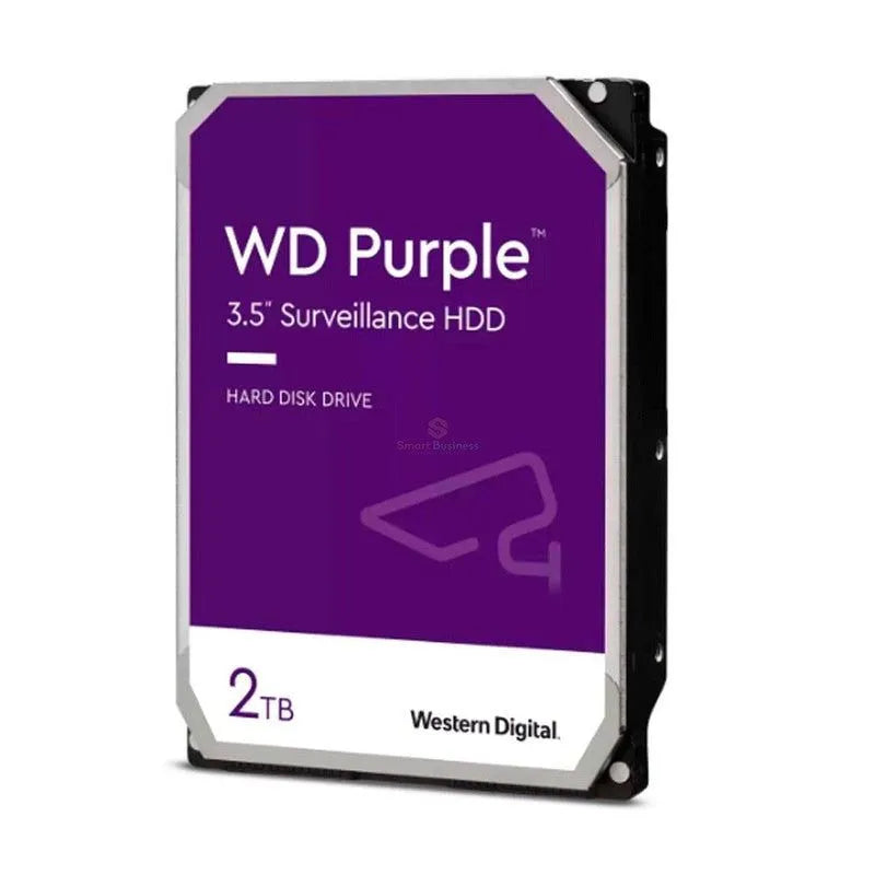Disco Duro Wester Digital 2Tb Purpura, Cache 64Mb, Velocidad De Rotacion 5400 Rpm, Formato De 3.5", Sata 6, Para Video Vigilancia (Wd23Purz) - SMART BUSINESS