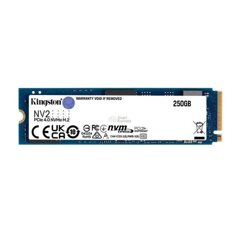 Disco Solido Ssd M.2 Pcie Kingston 250Gb Nv2, 2280, Gen4, Nvme, Unidad Interna De Estado Solido, Para Pc, Laptop, Lectura 3000Mb/S (Snv2S/250G) - SMART BUSINESS