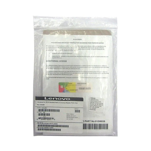 Licencia Lenovo Microsoft Windows Server 2016 Standard, Oem, 4 Nucleos Adicionales. - SMART BUSINESS