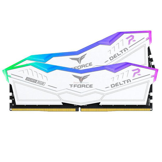 TEAMGROUP T-FORCE DELTA WHITE RGB DDR5 RAM 48GB (2X24GB) 7200MHZ PC5-57600 CL34 - FF4D548G7200HC34ADC01