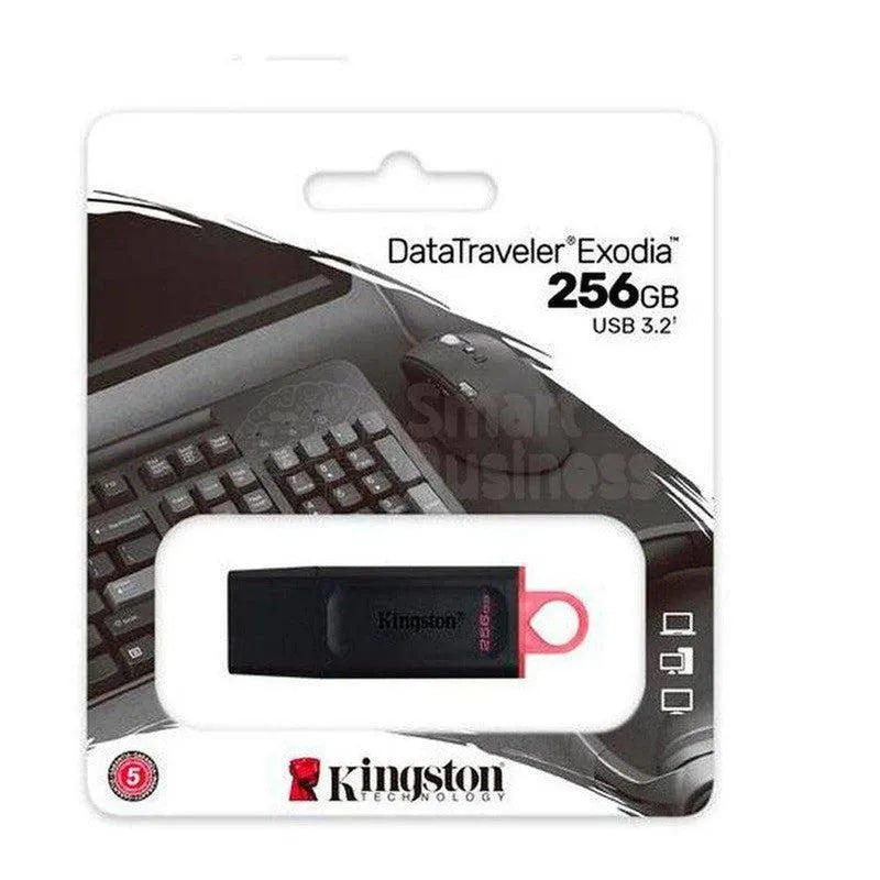 MEMORIA FLASH USB KINGSTON DATATRAVELER EXODIA 256GB, USB 3.2 GEN 1, COLOR ROJO. - SMART BUSINESS