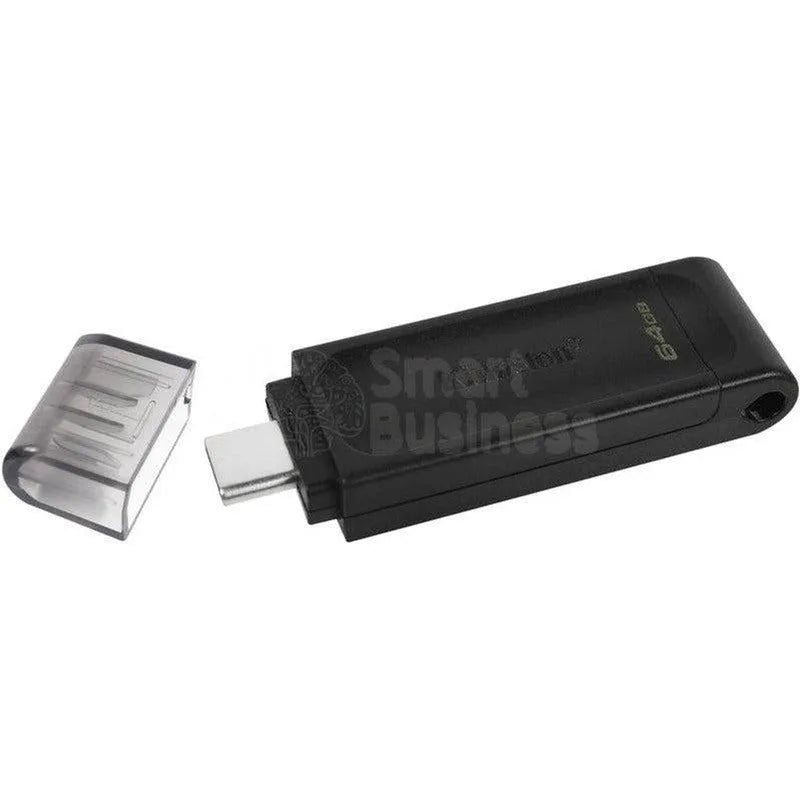 Memoria Usb Kingston 64Gb Datatraveler Dt70, Entrada Usb-C, Dispositivo De Almacenamiento, Color Negro (Dt70/64Gb) - SMART BUSINESS