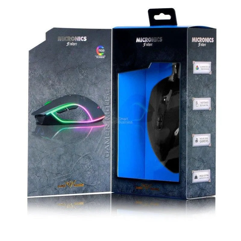 Mouse Gamer Fisher Mic M810 Usb Rgb 7B 4200Dpi - SMART BUSINESS
