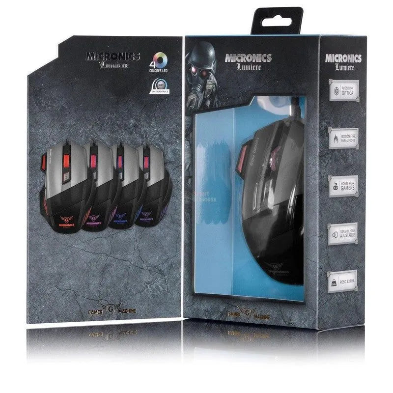 Mouse Gamer Lumiere Mic M811 Usb 4Leds 7B 3200Dpi - SMART BUSINESS