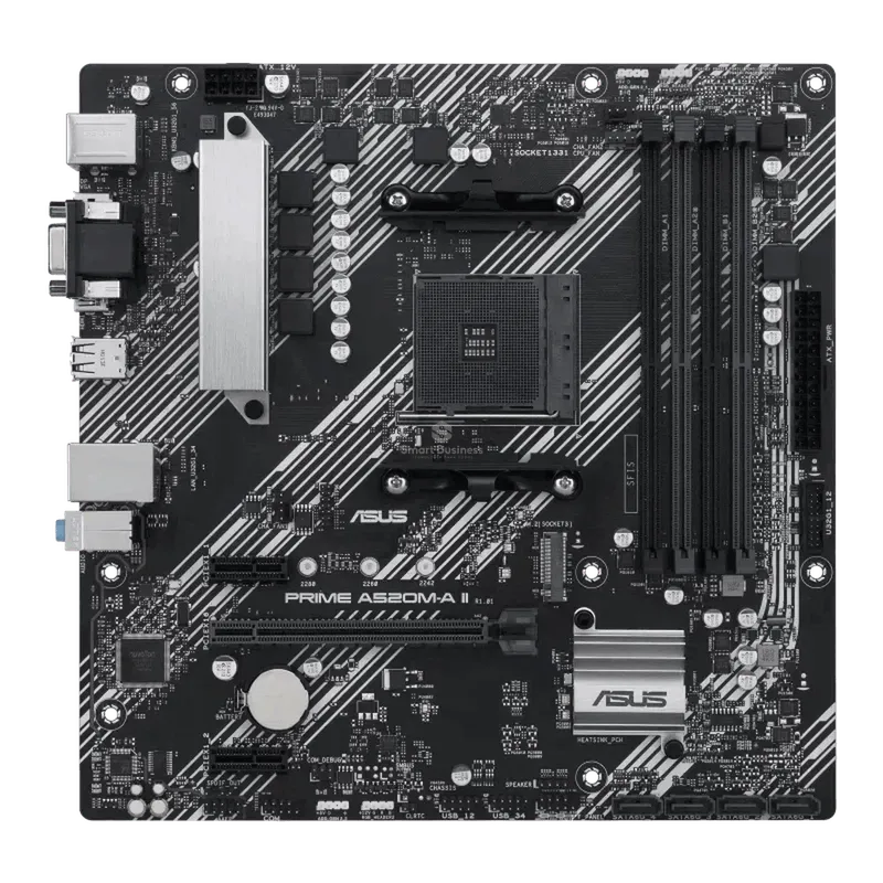 Placa Base ASUS Micro ATX PRIME A520M-A II CSM, Socket AM4, Chipset AMD A520, HDMI, Soporte DDR4 128GB para Procesadores AMD Ryzen - SMART BUSINESS