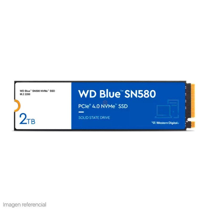 UNIDAD DE ESTADO SOLIDO WESTERN DIGITAL BLUE SN580 NVME 2TB M.2 2280 PCIE GEN4 NVME 1.4B WDS200T3B0E