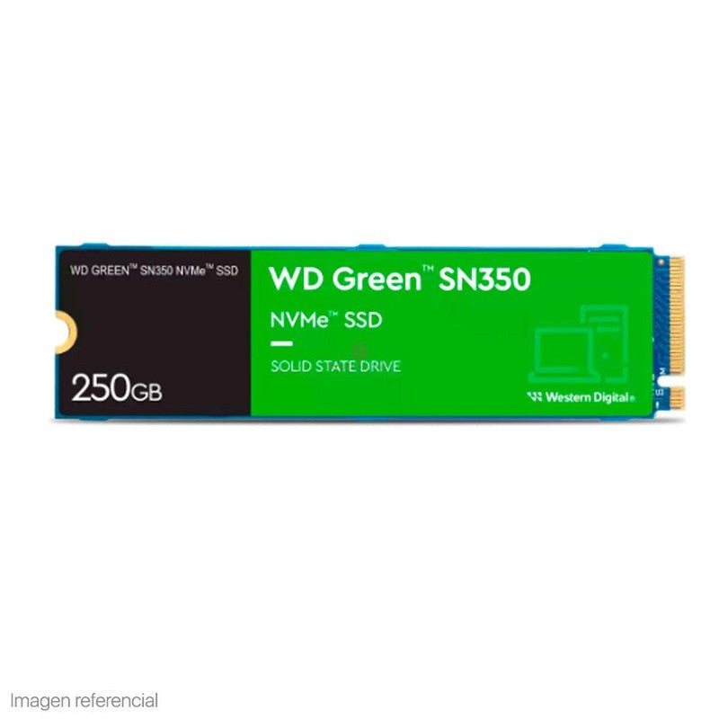 UNIDAD DE ESTADO SOLIDO WESTERN DIGITAL GREEN SN350 NVME, 250GB M.2 2280 WDS250G2G0C