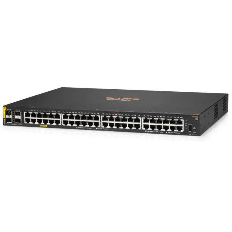 SWITCH ARUBA GIGABIT ETHERNET 6100 48G, 48 PUERTOS 10/100/1000 + 4 PUERTOS SFP+, 176GBIT/S, 8192 ENTRADAS - ADMINISTRABLE - SMART BUSINESS