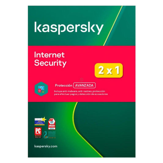 KASPERSKY INTERNET SECURITY, 2 X 1 (PROTEGE 2 DISPOSITIVOS AL PRECIO DE 1), LICENCIA 1 AÑO KL1939DDAFS